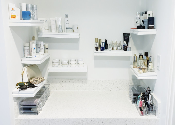 Professionally organized bathroom counter